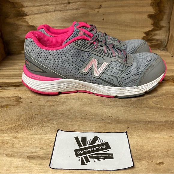 New balance 680 v5 grey pink running sneakers - Picture 1 of 8